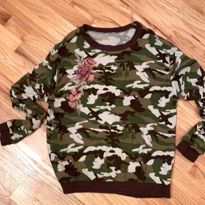 Poof! Camo And Rose Sweater
